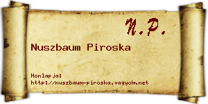 Nuszbaum Piroska névjegykártya